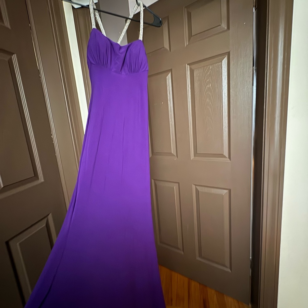 Elegant Purple Maxi Dress with Rope Straps